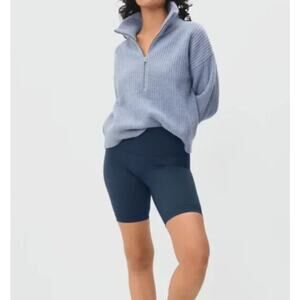 NWT Everlane Womens Atlantic Navy Blue High Waist The Perform Bike Shorts Sz XS